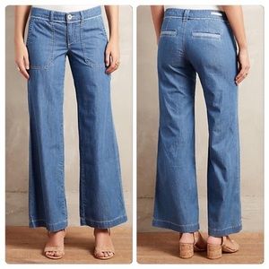 Pilcro and the Letterpress Wide-Leg Chambray Jeans